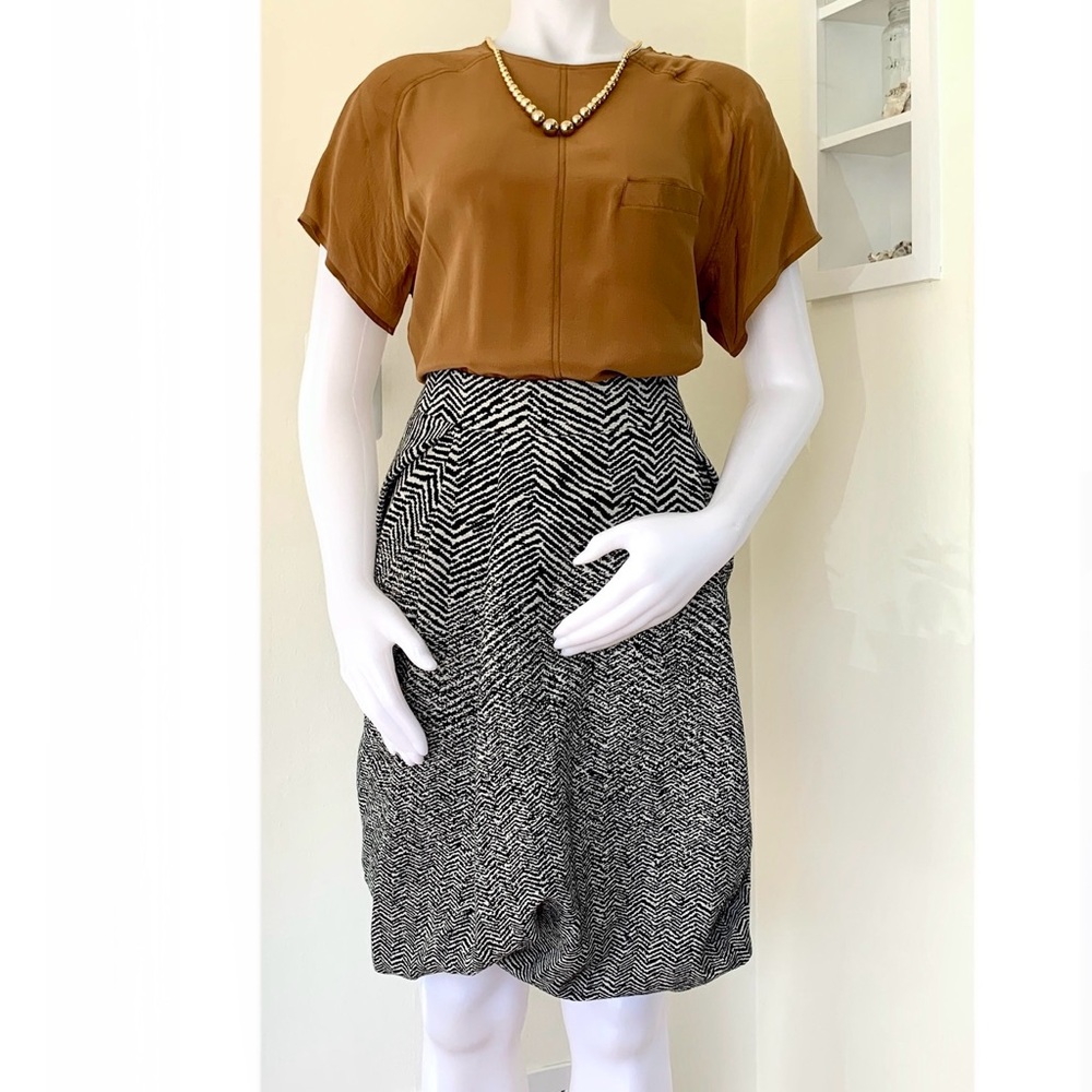 Pauw Amsterdam woven black white zebra stripes bubble skirt